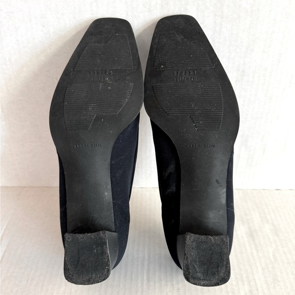 Vtg Stuart Weitzman-Square toe loafers in navy blue with 1.5”heel.Size 9.5 - Picture 6 of 7